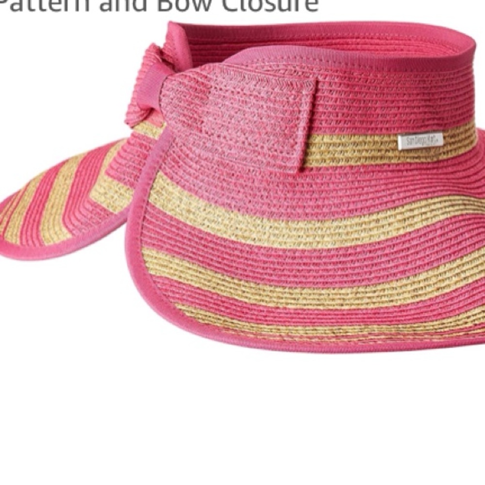 San Diego Hat Co Roll Up Striped Visor NWOT